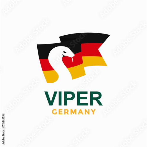 viper and Germany flag in negative space logo