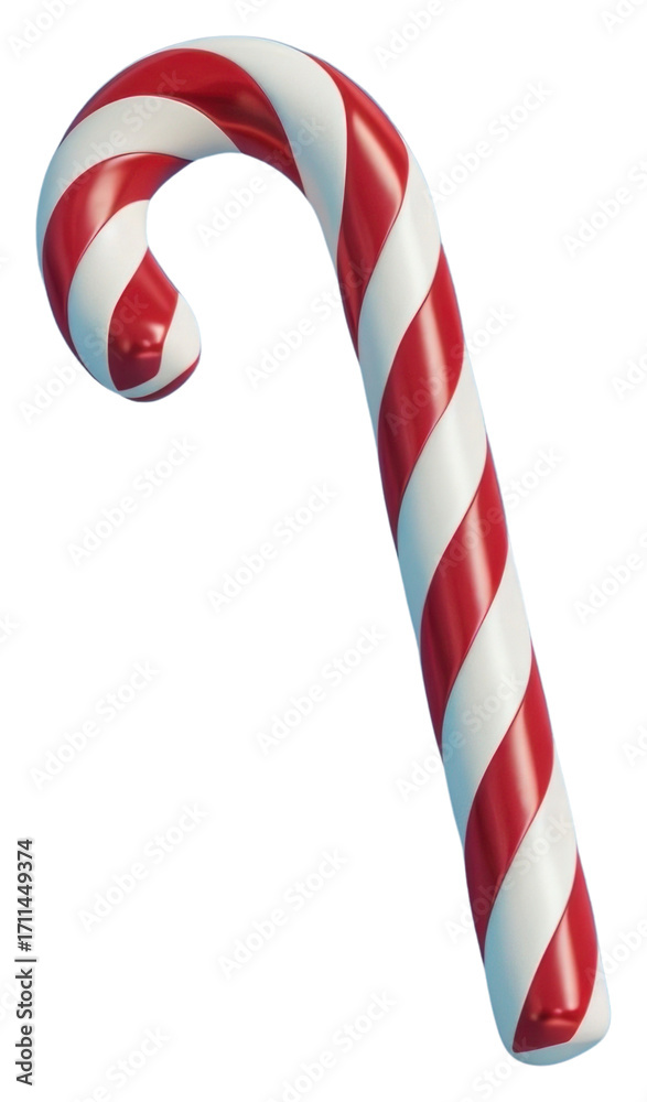 Fototapeta premium PNG Festive candy cane on blue