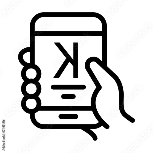 Mobile Note Access Line Icon of Flipped Classroom Icon Set