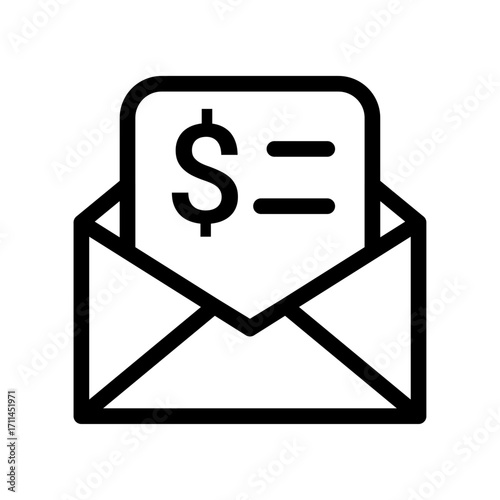 Envelope with Dollar Statement Line Icon of Financial Aid Icon Set