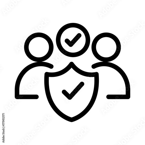 Team Approval Line Icon of Student Organizations Icon Set