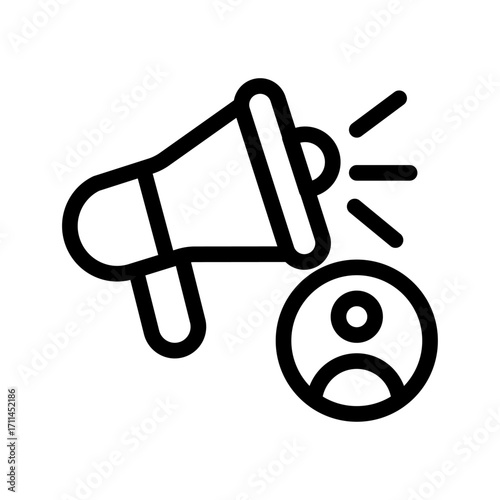 Announcement Megaphone Line Icon of Student Organizations Icon Set