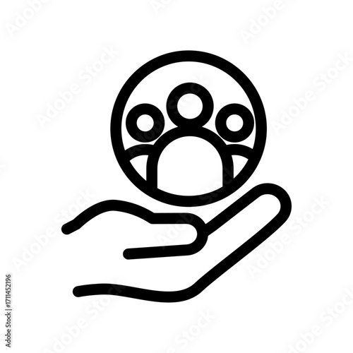 Community Support Line Icon of Student Organizations Icon Set