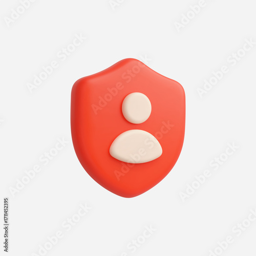 3d Realistic User Security icon vector Illustration