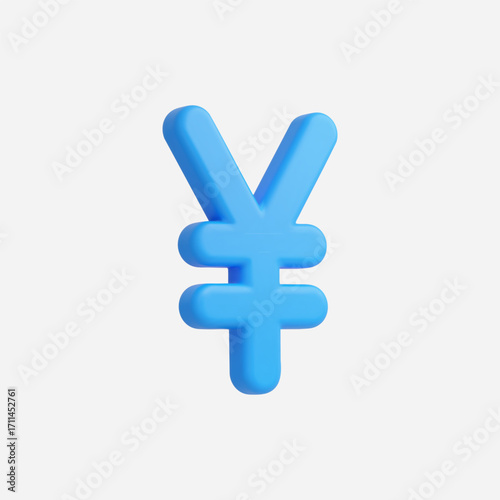 3d Realistic Yen icon vector Illustration