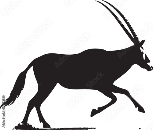 Graceful oryx gallops across the savanna