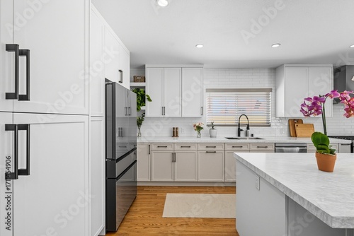 Wallpaper Mural Modern living room with flat-screen TV, fireplace, and minimalist decor in natural light Torontodigital.ca