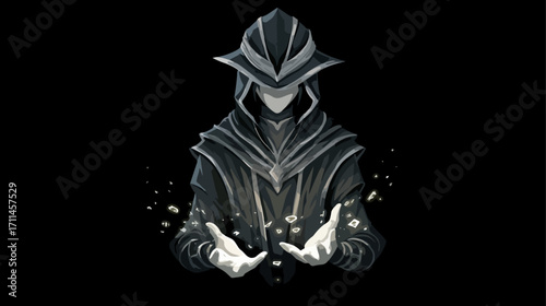 Mysterious figure in dark cloak