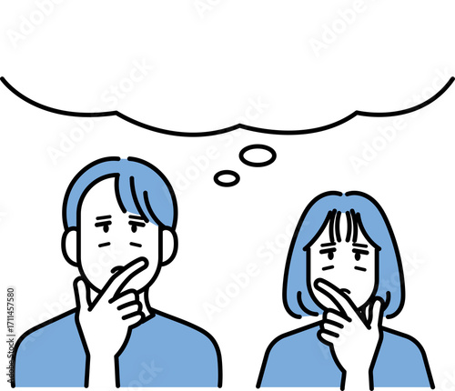 吹き出し付きの思案する医師達のイラスト