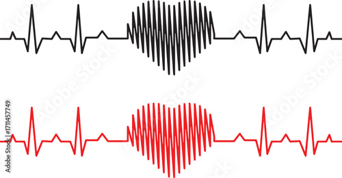heartbeat, cardiogram, heart, pulse, rhythm, medical, health, ecg, ekg, life, love, emotion, symbol, black, red, line, graph, waveform, science, cardiology, vital, sign, checkup, diagnosis, abstract, 