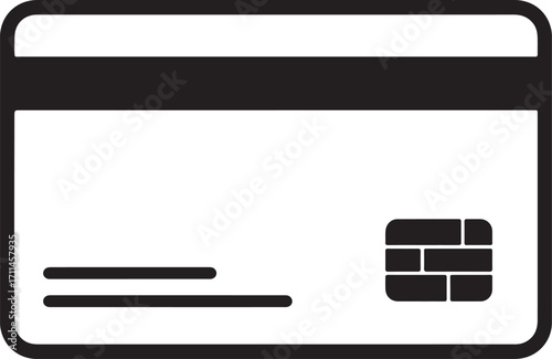 credit card, debit card, bank card, payment, finance, money, transaction, shopping, commerce, icon, symbol, chip, contactless, plastic card, graphic, design, element, black, white, isolated, technolog