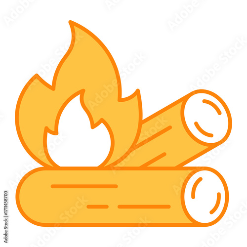 Campfire Filled Outline Icon Vector Illustration