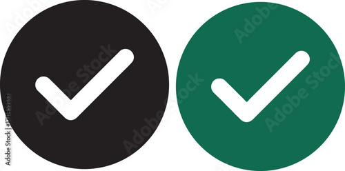 check mark, tick, yes, confirm, approve, icon, symbol, graphic, design, element, set, collection, black, green, circle, round, white, correct, done, success, validation, choice, option