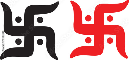 swastika, symbol, religion, spirituality, culture, ancient, tradition, auspicious, good luck, peace, hinduism, buddhism, jainism, black, red, icon, graphic, design, parallel, comparison, cultural, spi
