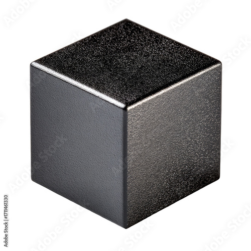 Dark gray cube, textured surface