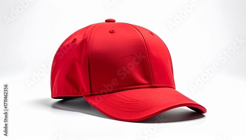 Wallpaper Mural Red baseball cap on white background, symbol of casual style and sporty identity. Torontodigital.ca