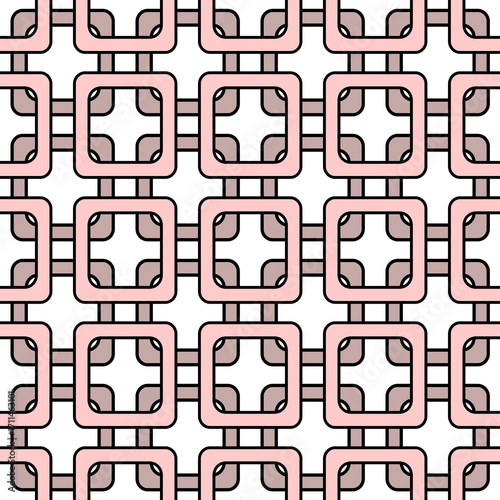 Geometric pattern ornament white beige pink
