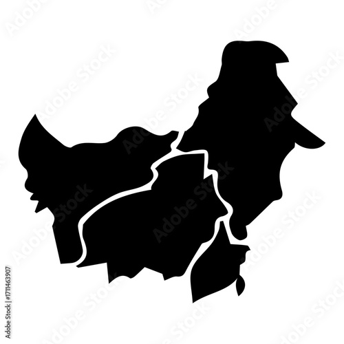 Borneo Map Silhouette