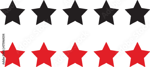 stars, rating, review, feedback, score, evaluation, five stars, black, red, white background, icon, symbol, comparison, success, achievement, quality, performance, excellence, good, bad, positive, neg