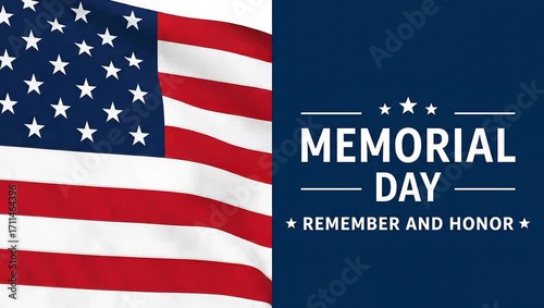 A powerful Veterans Day Tribute, with a majestic row of American flags waving proudly against a clear sky, symbolizing national unity and honor