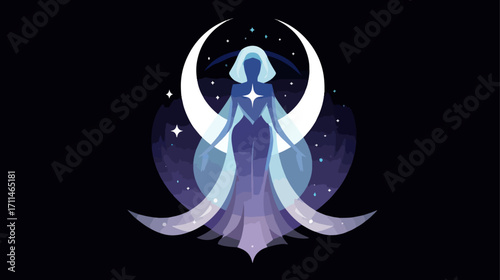 Lunar figure silhouette design