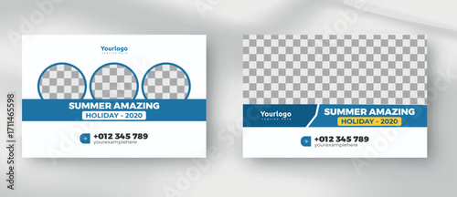 Summer Holiday Travel Social Banner Template Vacation Promotion Design
