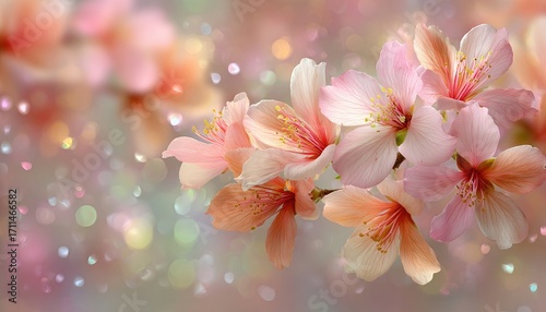 Delicate pink blossoms against a soft, dreamy bokeh background