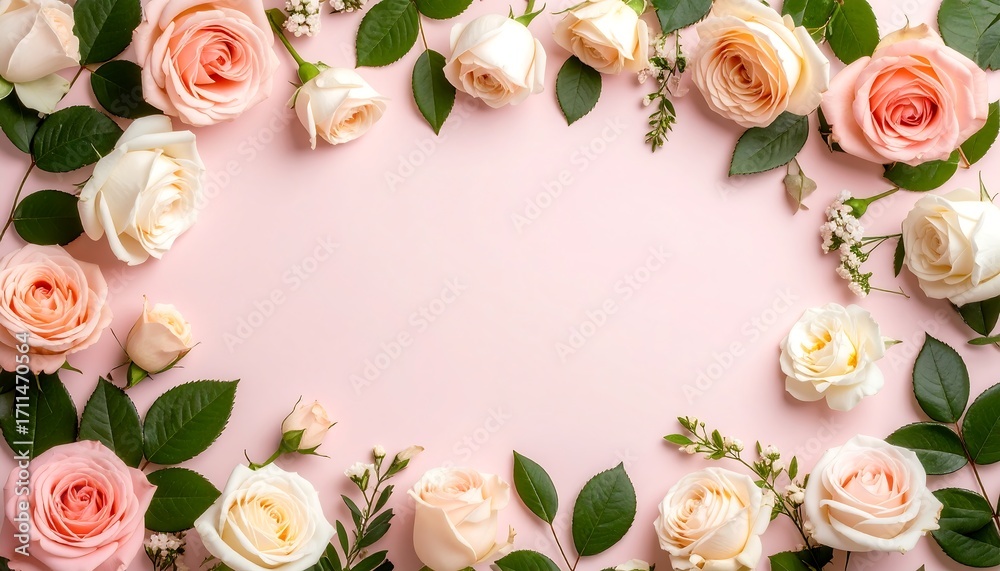 custom made wallpaper toronto digitalPastel roses frame (1)