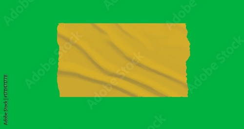 On appearing gold banner rippling on transparent backdrop then sliding left for content reveal