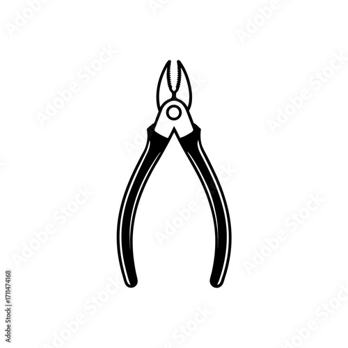 Illustration of a pair of cutting pliers on transparent background