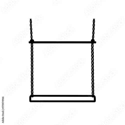 Illustration of a simple hanging swing set on transparent background