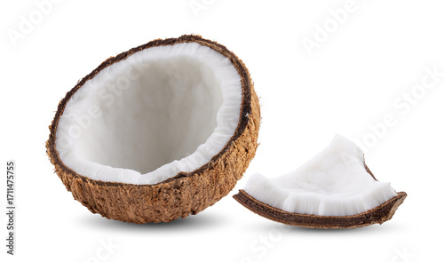 coconut isolated on transparent png (Image from camera)