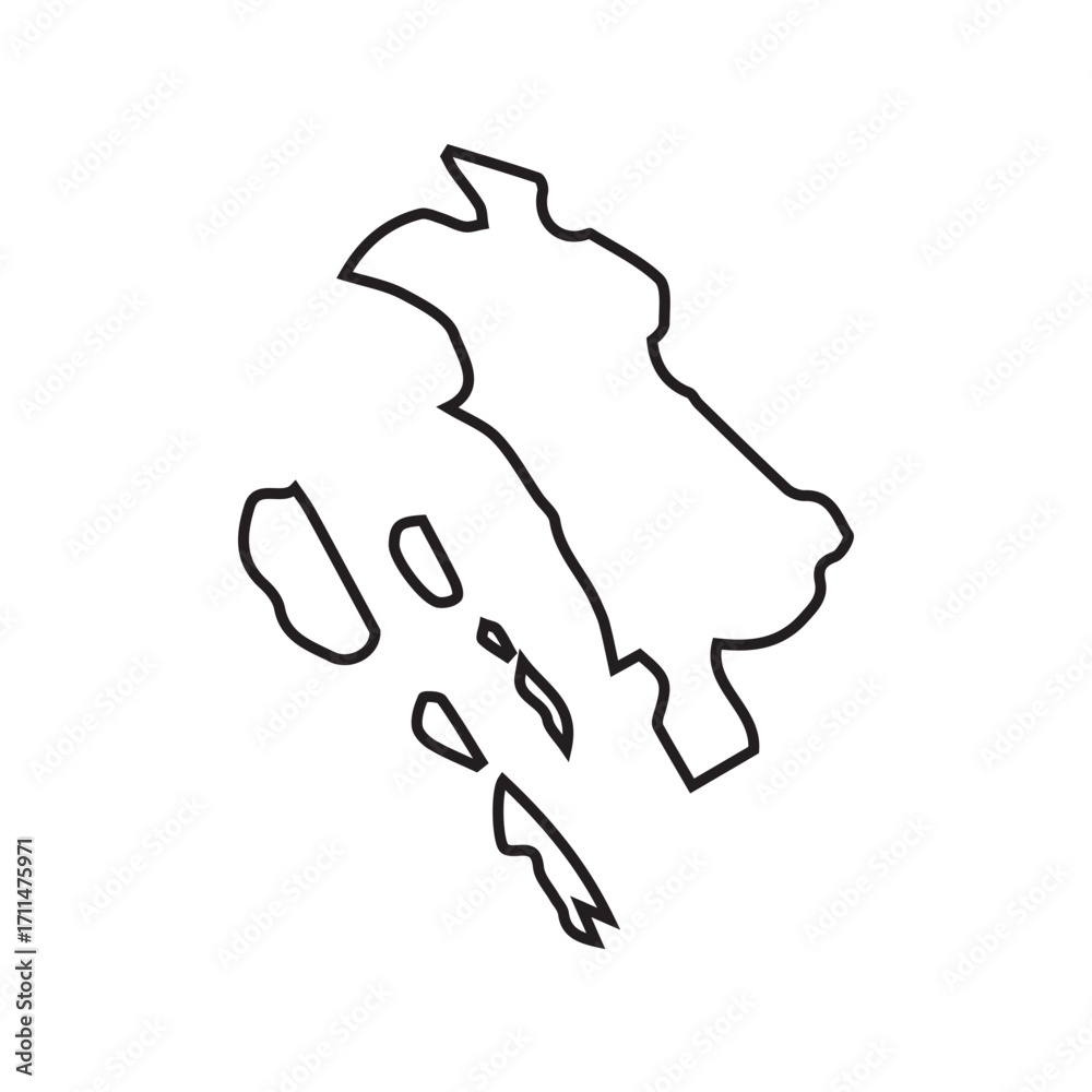 Obraz premium Croatia Map Outline