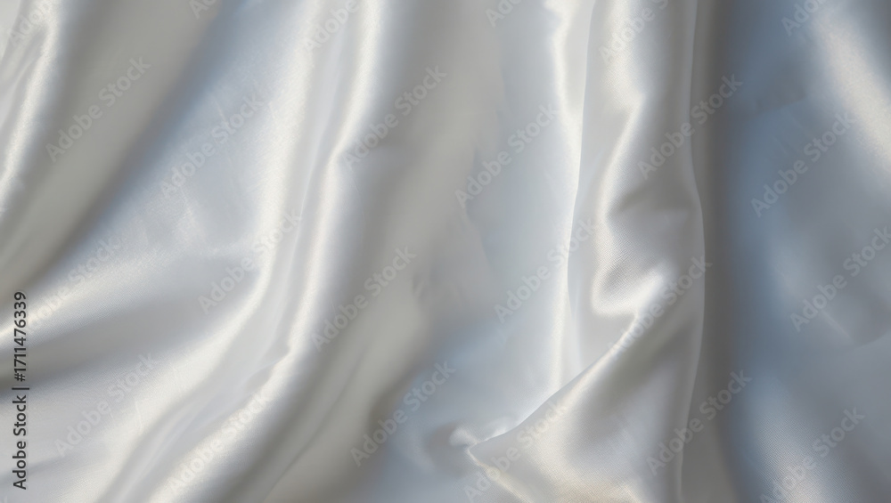 Fototapeta premium Soft white fabric draped with subtle blue and gray tones