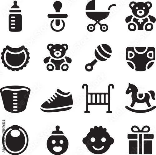 Essential baby icons for modern parenting and design