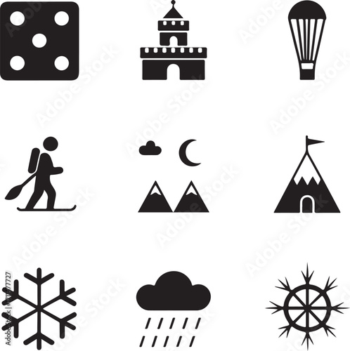 Outdoor Adventure and Recreational Icons