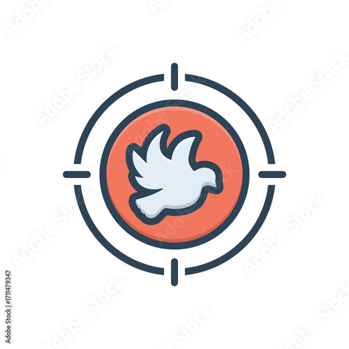 Color illustration icon for hunting