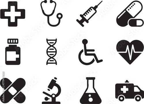Medical icons vital for healthcare and science innovation