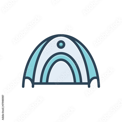 Color illustration icon for tent