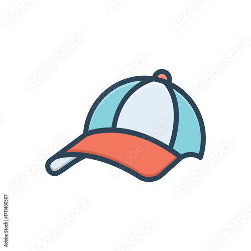 Color illustration icon for cap