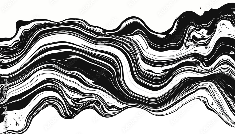 Fototapeta premium Abstract Black and White Marble Texture Background.