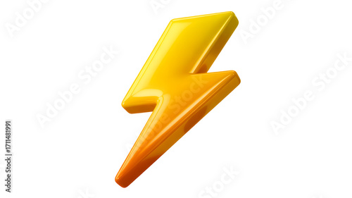 Dynamic yellow and orange lightning bolt symbol for energy and power concepts