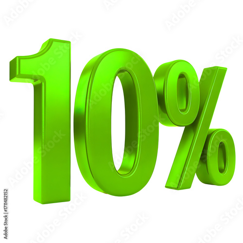 Bright green 10% discount offer for sales, promotions, and marketing campaigns.
