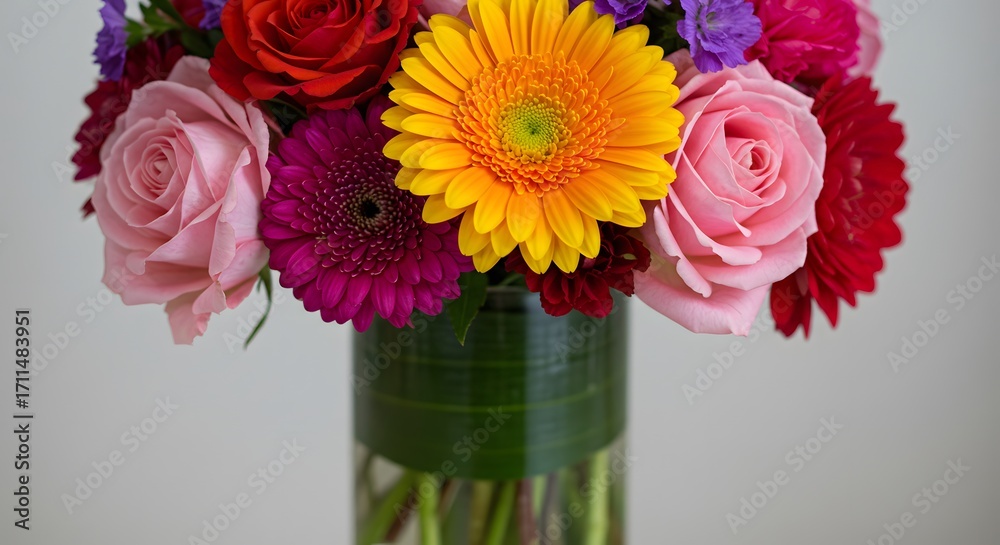 Obraz premium Colorful flower bouquet in vase