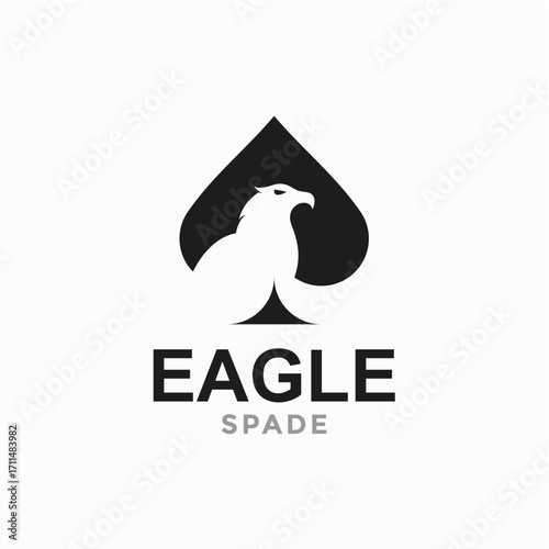 eagle and spade in negative space logo