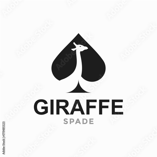 giraffe and spade in negative space logo