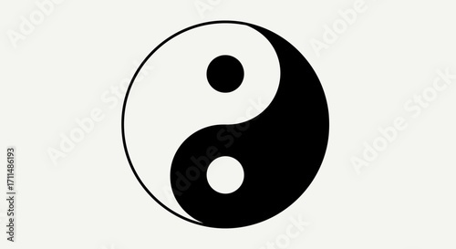 Harmonious Balance of Yin and Yang Symbol Depicting Interdependence and Duality, Ideal for Illustrating Concepts of Harmony and Complementary Forces
