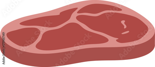 A detailed close-up of a raw beef steak.