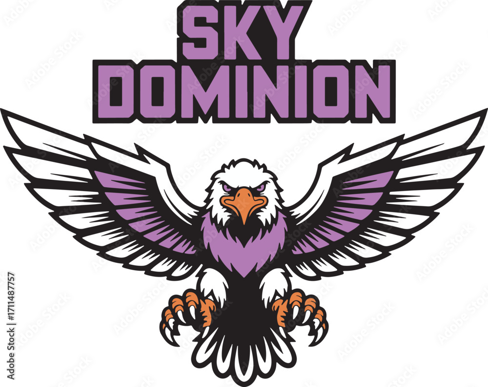 Fototapeta premium Colorful Eagle Sky Dominion Logo
