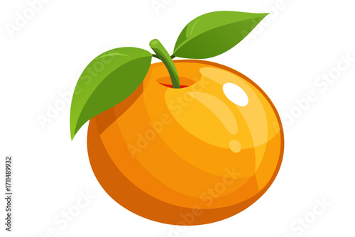 tangerine fruit with leaves